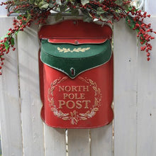 Load image into Gallery viewer, Vintage Style North Pole Post Christmas Post Box
