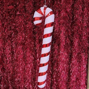 Festive Red and White Glitter Candy Cane 60cm