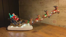 Load and play video in Gallery viewer, Luville Santa on Sleigh with Reindeer LED Lit Ornament
