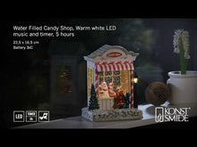 Load and play video in Gallery viewer, Santa In Candy Shop Lit Village Christmas Display Decoration
