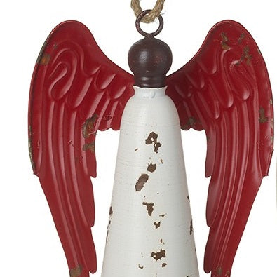 Hanging Rustic Christmas Metal Angel Bells