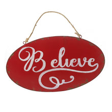 Load image into Gallery viewer, Vintage Style Christmas Believe Metal Sign
