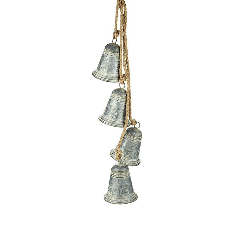 Vintage Style Hanging Metal Christmas Bells