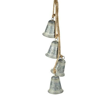 Vintage Style Hanging Metal Christmas Bells