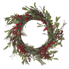 Load image into Gallery viewer, Festive Red Berry and Winter Foliage Wreath
