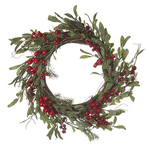 Festive Red Berry and Winter Foliage Wreath