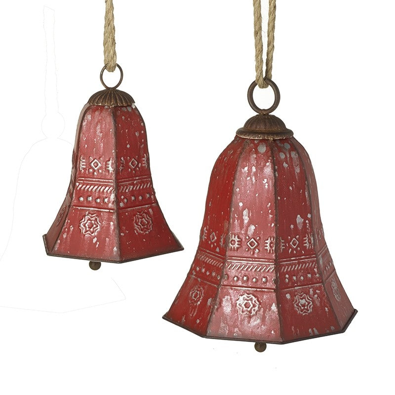 Christmas Vintage Style Rustic Large Hanging Bells