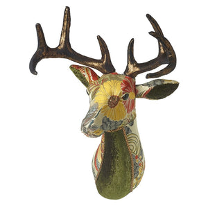 Vintage Style Fabric Stags Head