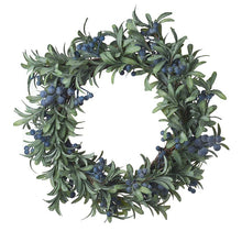 Load image into Gallery viewer, Christmas Blueberry and Mistletoe Wreath 60cm
