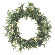 Load image into Gallery viewer, Mistletoe and Berries Christmas Wreath
