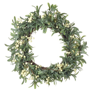 Mistletoe and Berries Christmas Wreath