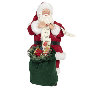Santa Claus Doll with Gifts Sack And List