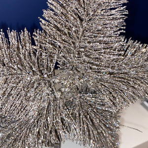 Silver Bristle Star 30cm Christmas Tree Topper