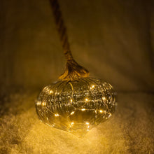 Load image into Gallery viewer, Lumineo Micro LED 20cm Smokey Teardrop Decoration with Rope
