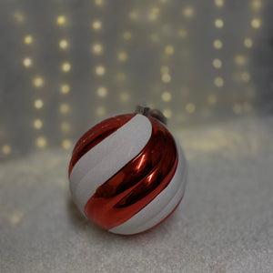 20cm Candy Stripe Shatterproof Christmas Bauble