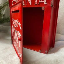 Load image into Gallery viewer, Handmade Traditional Christmas Red Tin Post Box
