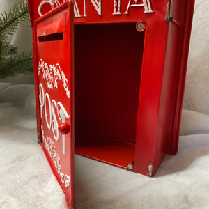 Handmade Traditional Christmas Red Tin Post Box