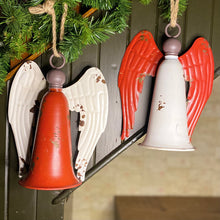 Load image into Gallery viewer, Hanging Rustic Christmas Metal Angel Bells
