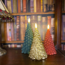 Load image into Gallery viewer, Set of 3 Traditional Flickering Tree Candles
