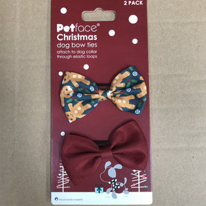 Christmas Gingerbread Dog Bow Tie Pack of 2