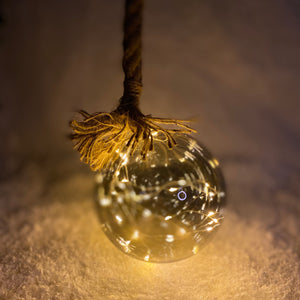 Lumineo Micro LED 14cm Ball with Jute Rope Hanging Decoration