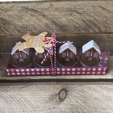 Load image into Gallery viewer, Set of 4 Gingerbread House T-lights
