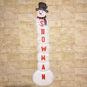 White Snowman Vintage Style Christmas Sign