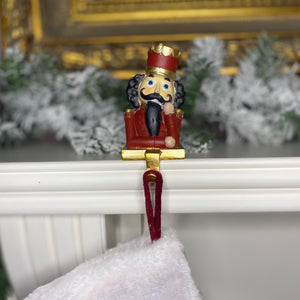 Red Nutcracker Stocking Hangers set of 2