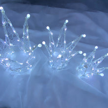 Load image into Gallery viewer, Chirstmas Soft Acrylic 3 Piece Set of Crowns 140 White LED Lights
