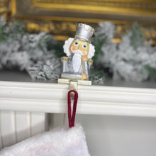 Load image into Gallery viewer, Gold and Silver Set of 2 Nutcracker Stocking Hangers
