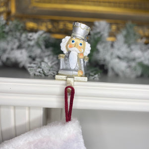 Gold and Silver Set of 2 Nutcracker Stocking Hangers