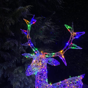 Premier Soft Acrylic 1.4m Christmas Stag 300 Multi Coloured LED Lights