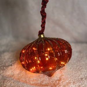Lumineo Micro LED Decorative Christmas Red Hanging Teardrop 20cm