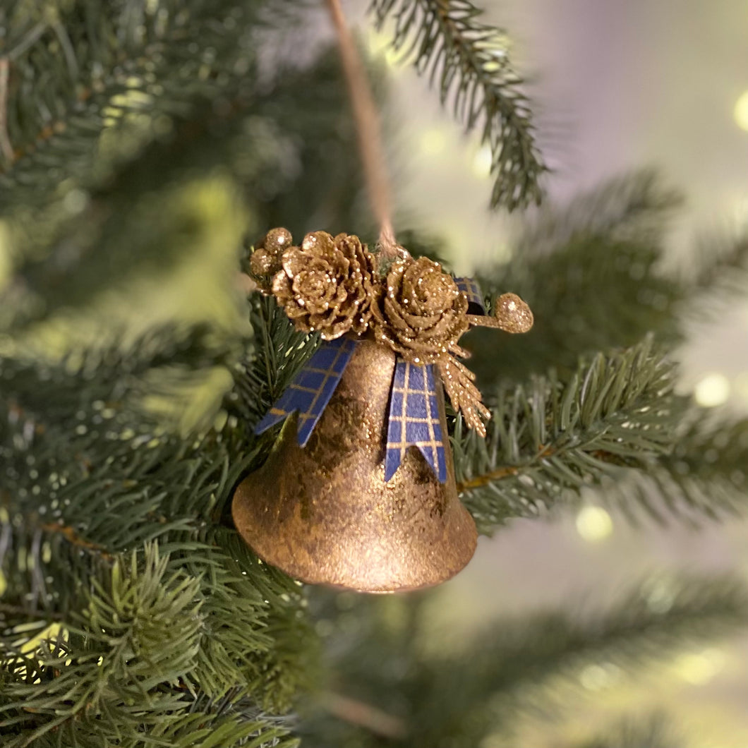Gold Bell Tree Decoration 8cm