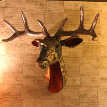 Load image into Gallery viewer, Christmas Vintage Style Fabric Stags Head Decoration

