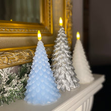 Load image into Gallery viewer, Set of 3 Cool and Calm Flickering Christmas Tree Candles
