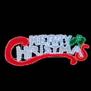 Merry Christmas Sign Tinsel Rope Light