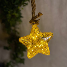 Load image into Gallery viewer, Lumineo Micro LED Silver Star Decoration with Rope 20cm
