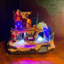 Load image into Gallery viewer, Luville Christmas Village Mountain Scene Animated Decoration
