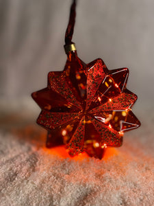 Lumineo Micro LED Decorative Christmas Red Hanging Star 19cm