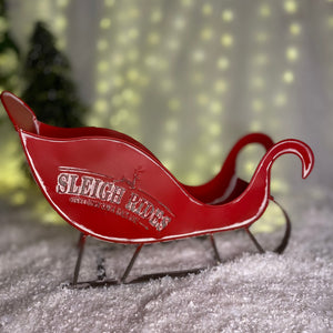 Small Vintage Style Christmas Sleigh Decoration