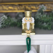 Load image into Gallery viewer, Gold and Silver Set of 2 Nutcracker Stocking Hangers
