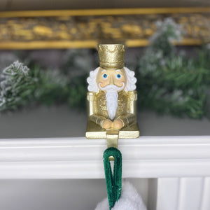 Gold and Silver Set of 2 Nutcracker Stocking Hangers