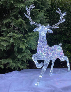 Northern Lights Jewelled Stag with Multi Colour Lights 1.4m
