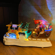 Load image into Gallery viewer, Luville Christmas Santa and Sleigh LED Lit Animated Decoration
