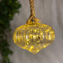 Load image into Gallery viewer, Lumineo Micro LED 20cm SIlver Teardrop Decoration with Rope
