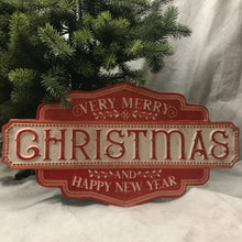 Load image into Gallery viewer, Red Merry Christmas Sign
