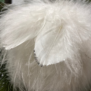 White Fluffy Feather Christmas Bauble
