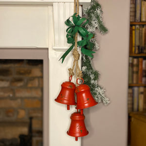 Christmas Metal 3 Bells With Metal Ribbon