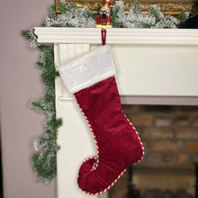 Load image into Gallery viewer, Velvet Elf Shoe Christmas Stocking
